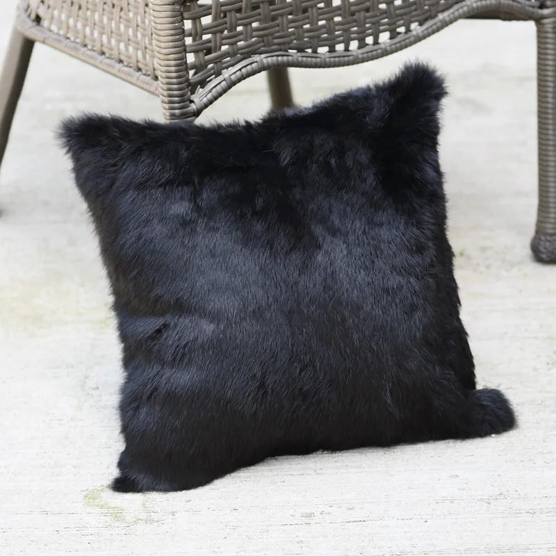 

Free Shipping CX-D-05C Real Rabbit Fur Soft Sofa Cushion Cover almofadas para sofa