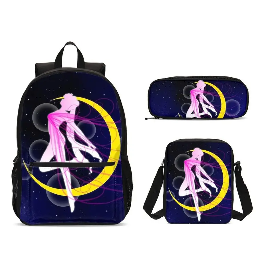 Anime Sailor Moon Backpack Rucksack Schoolbag Lunch Shoulder Bag Pen Case Lot