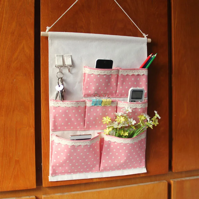 Wall Hanging Storage Bags Organizer Linen Closet Children Room Organizer Pouch Toys Books Cosmetic Sundries Bag