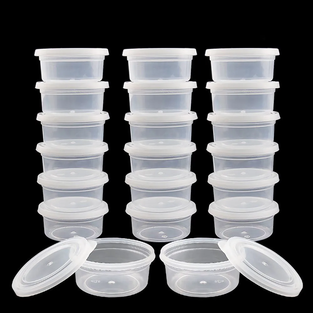 

20 Pc Slime Storage Container Box Clear Plastic Foam Ball Storage Cup with Lids Small Beads Ball Holder Case 2019 Hot Sale