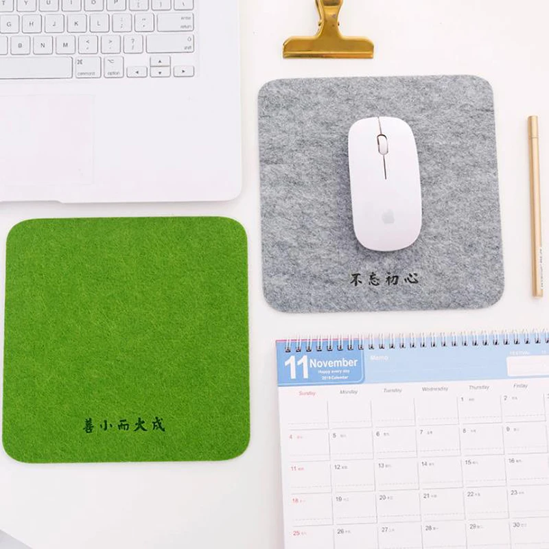 

1 Pcs Simple Solid Color Cloth Felt Square Mouse Pads Mat for Laptop Computer Tablet Gaming Mouse-Mat Stationery Holders