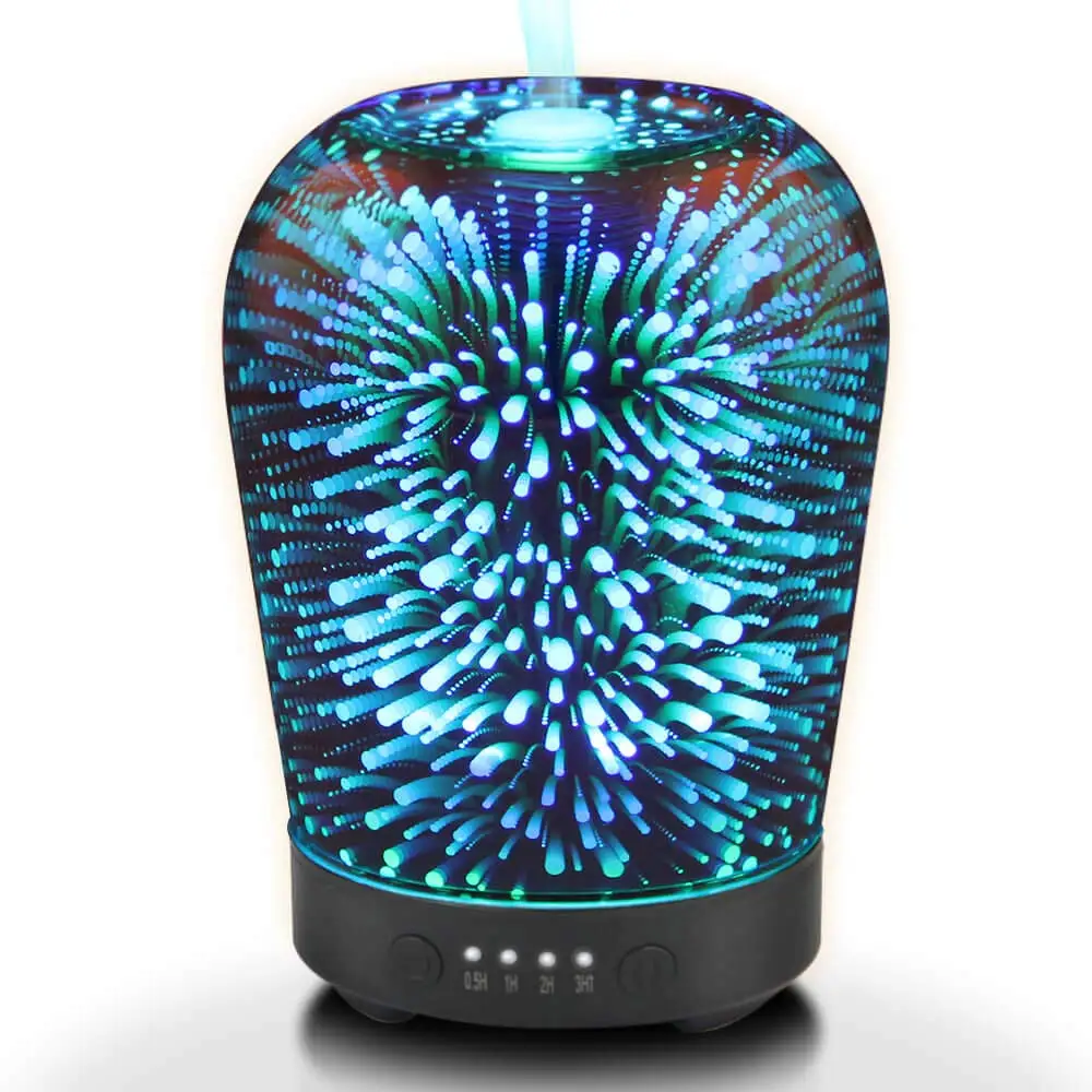 

Essential Oil Diffuser Aromatherapy Ultrasonic Cool Mist Humidifier 3D Effect Night Light with 7 Color Changing LEDs