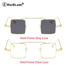 WarBLade, Ретро стиль, хиппи, женские маленькие квадратные очки, оправа, модные, мужские, широкий мост, металл, панк, прозрачные линзы, очки