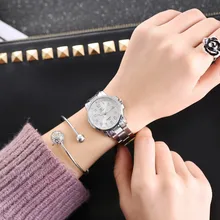 Nuevo reloj de pulsera de cuarzo de moda para mujer reloj de lujo vestido de acero inoxidable montre femme de lujo para hombre Watchs чwall wall pared 30 *