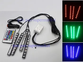 

Wireless Remote/Music/Voice Control Colorful 9 LED Car Interior Light RGB Neon