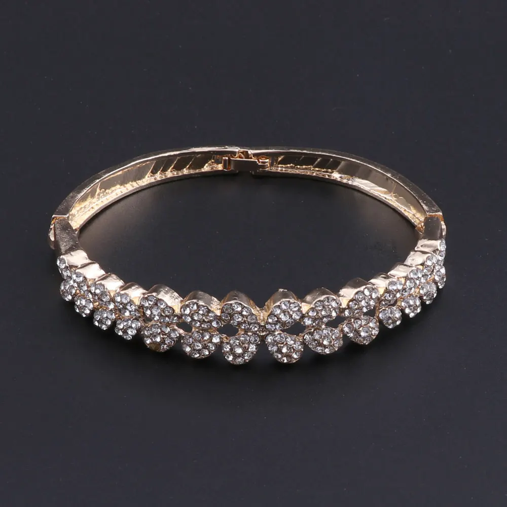 Skup 2018 moda komplet biżuterii damskiej kryształowe zestawy biżuterii dla nowożeńców Party modny kostium naszyjnik kolczyki biżuteria z pudełkami