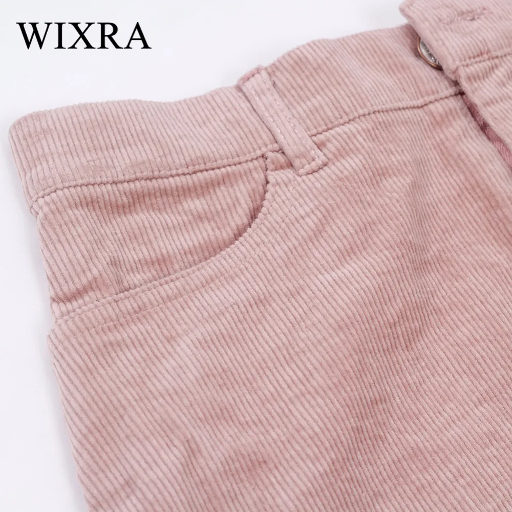 Женские вельветовые мини юбки Wixra винтажные карандаш черного и розового цвета на