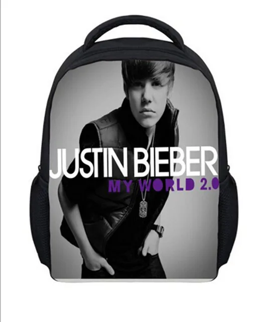 2016 New Arrives Backpack Children Student Justin Bieber Printed 3D