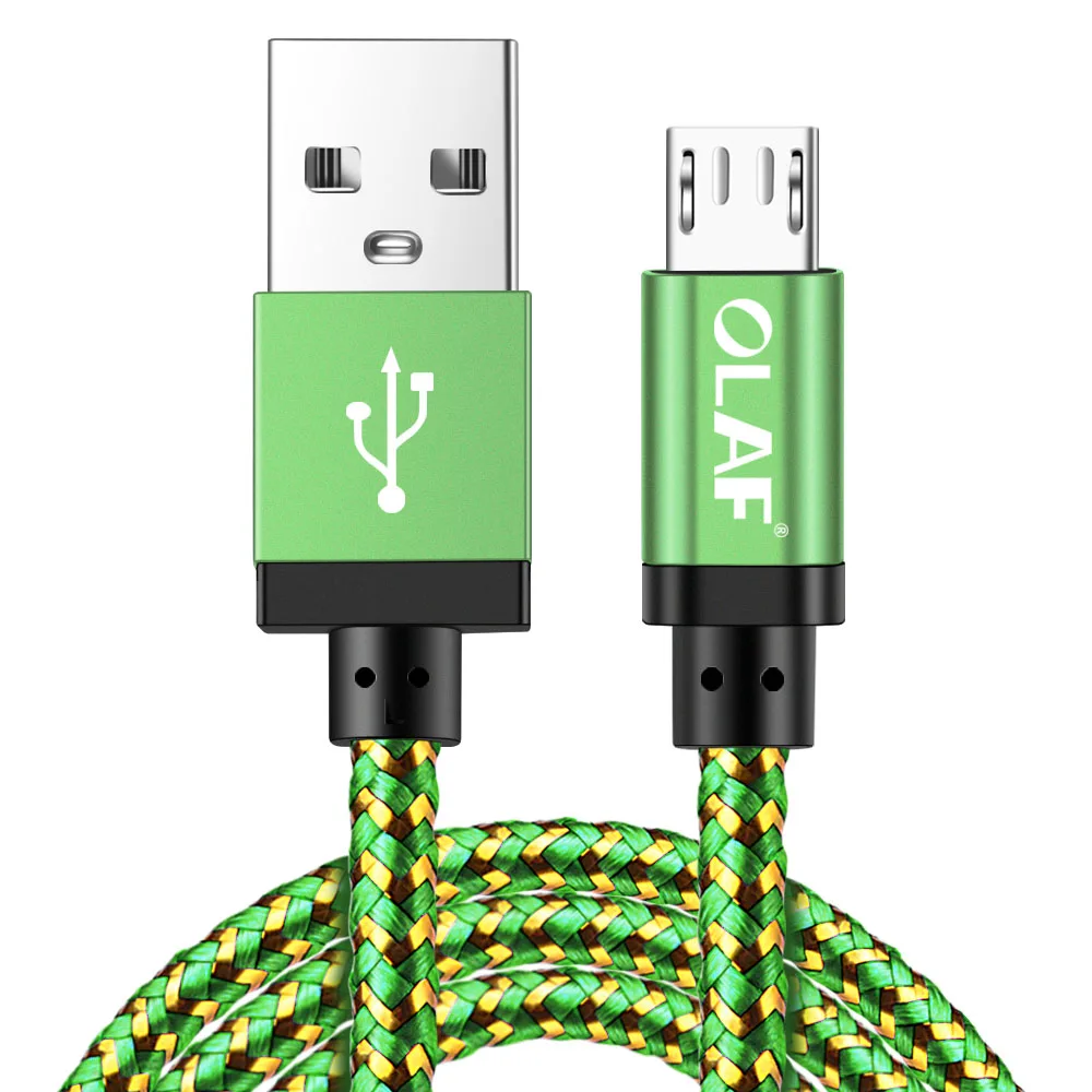 Олаф микро USB кабель 1 м 2 м 3 м 2A нейлон быстрое зарядное устройство USB кабель для передачи данных для samsung Xiaomi LG Android мобильный телефон usb кабель для зарядки