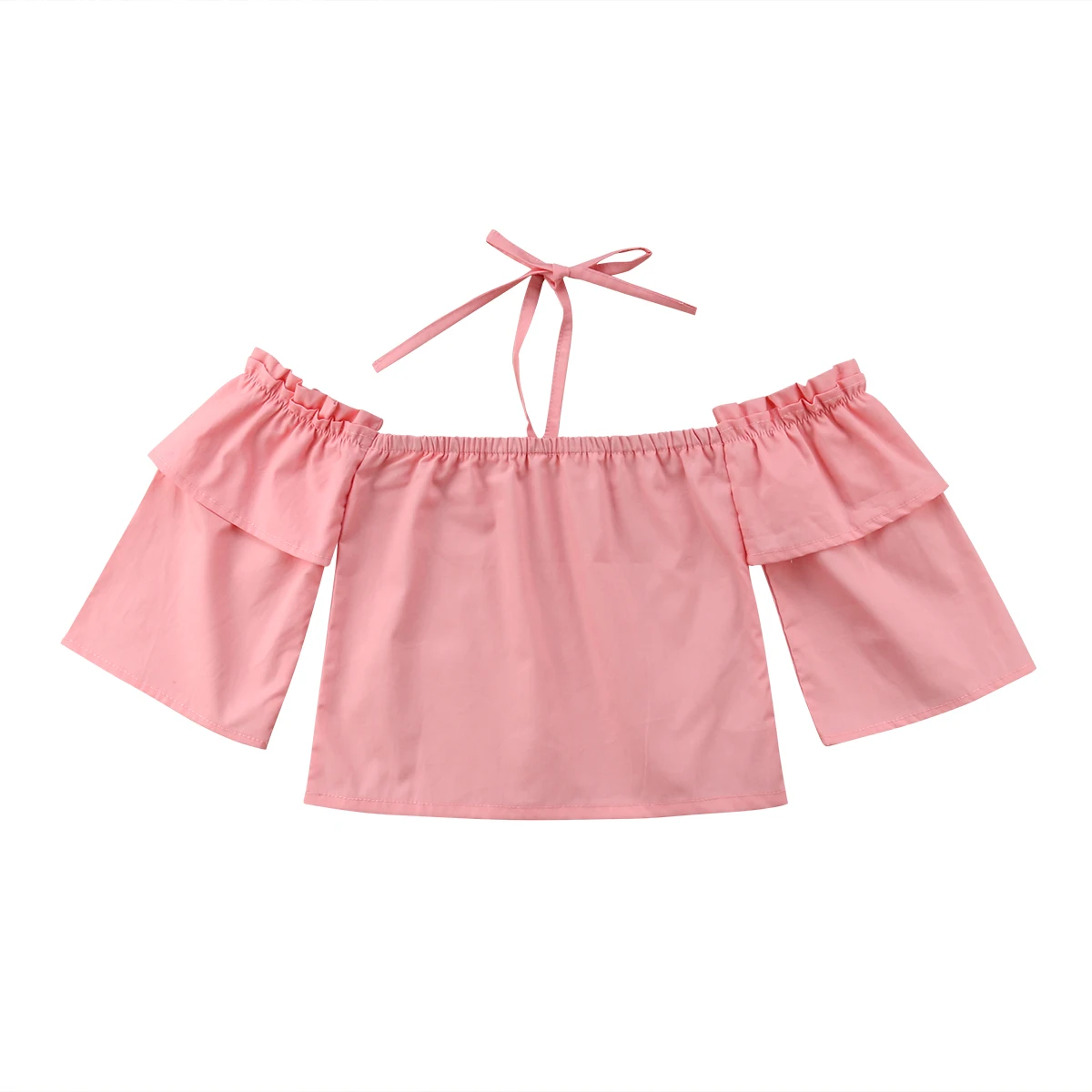 

Newborn Toddler Baby Girl's Ruffle Tops Short Sleeve Tank Top Girls Off Shoulder Top Sweet Summer Sling Outfit 1-6T