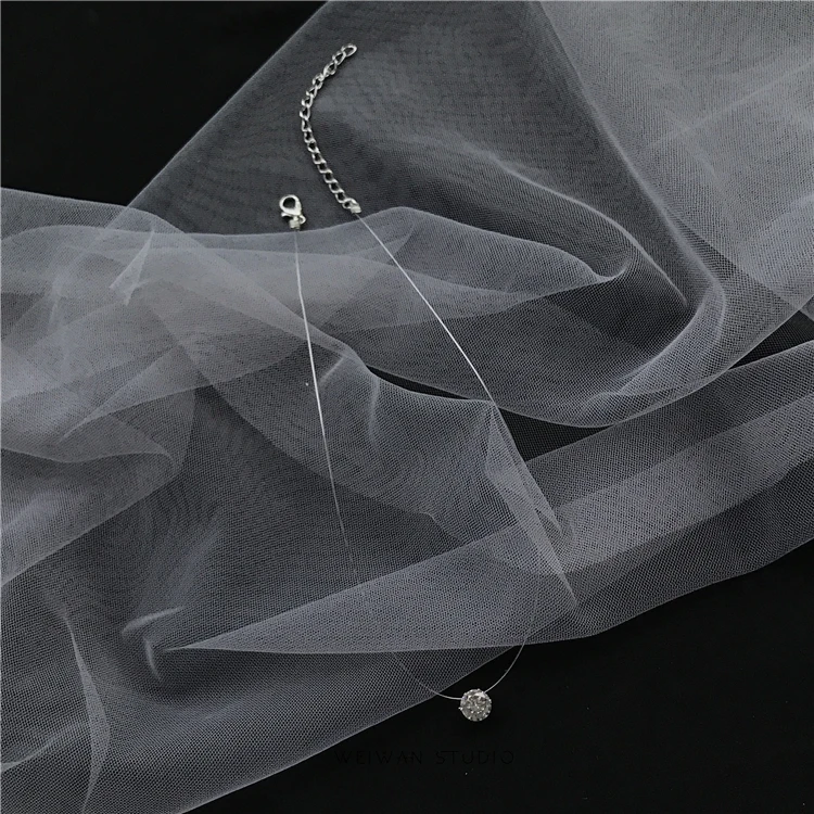 Новинка, женское прозрачное серебряное ожерелье с леской, невидимые женские Стразы на цепочке, Подарочные шнурки