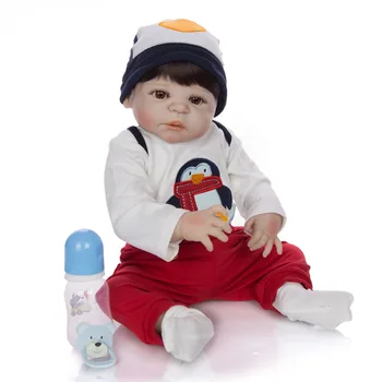 

NPK Doll 23inch 57CM Full Body SIlicone Reborn Babies Doll Bath Toy Lifelike Newborn boy alive Doll Bonecas Bebes Reborn
