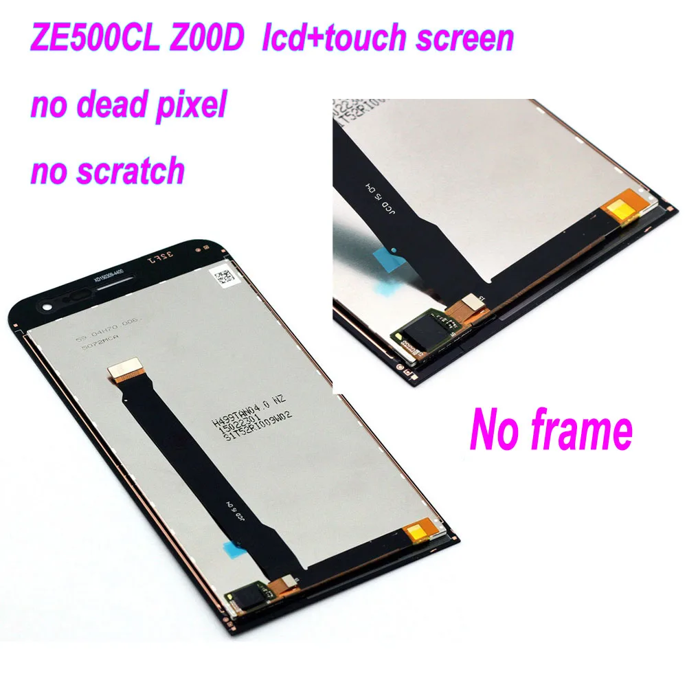 5," ЖК-дисплей для Asus Zenfone 2 ZE500CL Z00D ЖК-дигитайзер замена ZE500CL дисплей сенсорный экран с рамкой