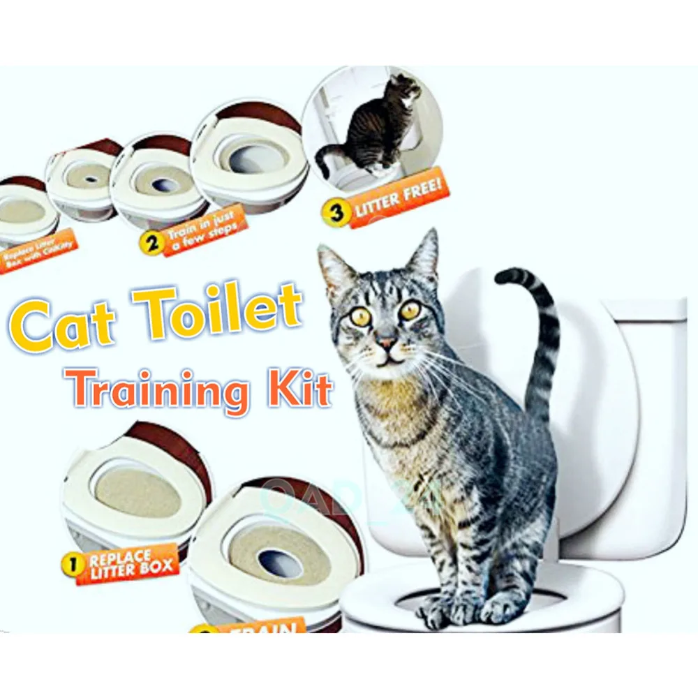 Plastic Cat Toilet Training Kit Litter Box Puppy Cat Litter Mat Cat