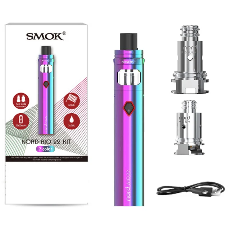 Оригинальный комплект Smok Nord AIO 22 аккумулятор 2000 мА · ч емкость 3 5 мл с Норд сеткой