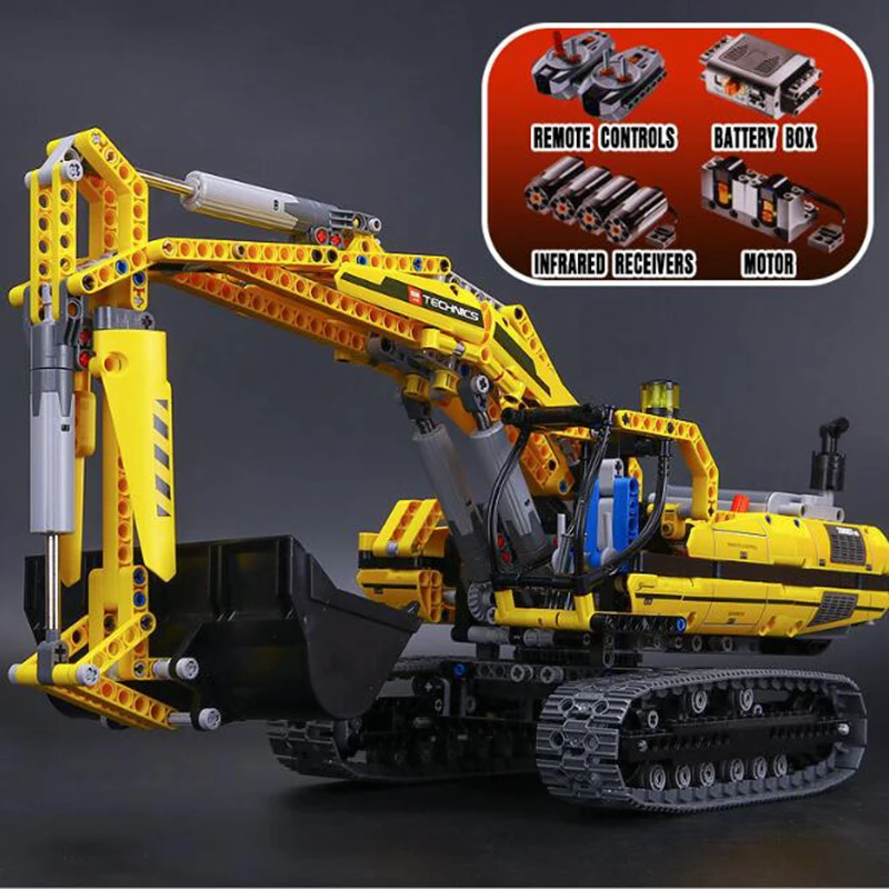 

20007 Technic Remote control excavator brick MOTORIZED EXCAVATOR Building Blocks Electric Motors Power Functions Model oyuncak