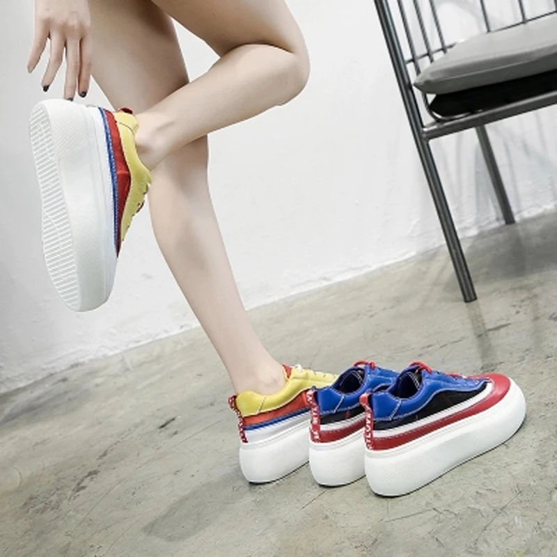 Nueva L Thick Coreana 100 De Loosecake Versión Azul Zapatos Toma Mujer Super Malla Superficie Verano Fuego amarillo Bottom 2018 Ins Aumentar Transpirable wnYH8