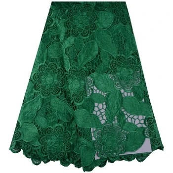 

Green Free Shipping Embroidery Lace Fabric French Cord Lace Cloth Nigerian African Guipure Lace For Party Wedding Dress 1015