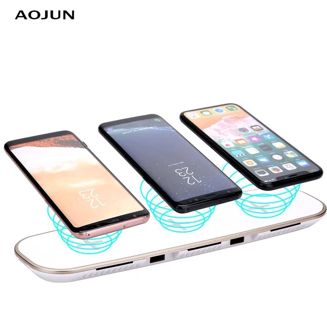 Cheap 3 Qi Wireless Charger for Samsung Galaxy Note 9 Huawei Mate 20 Pro Wireless Charging Fast Charger for iphone XS MAX XR Phone