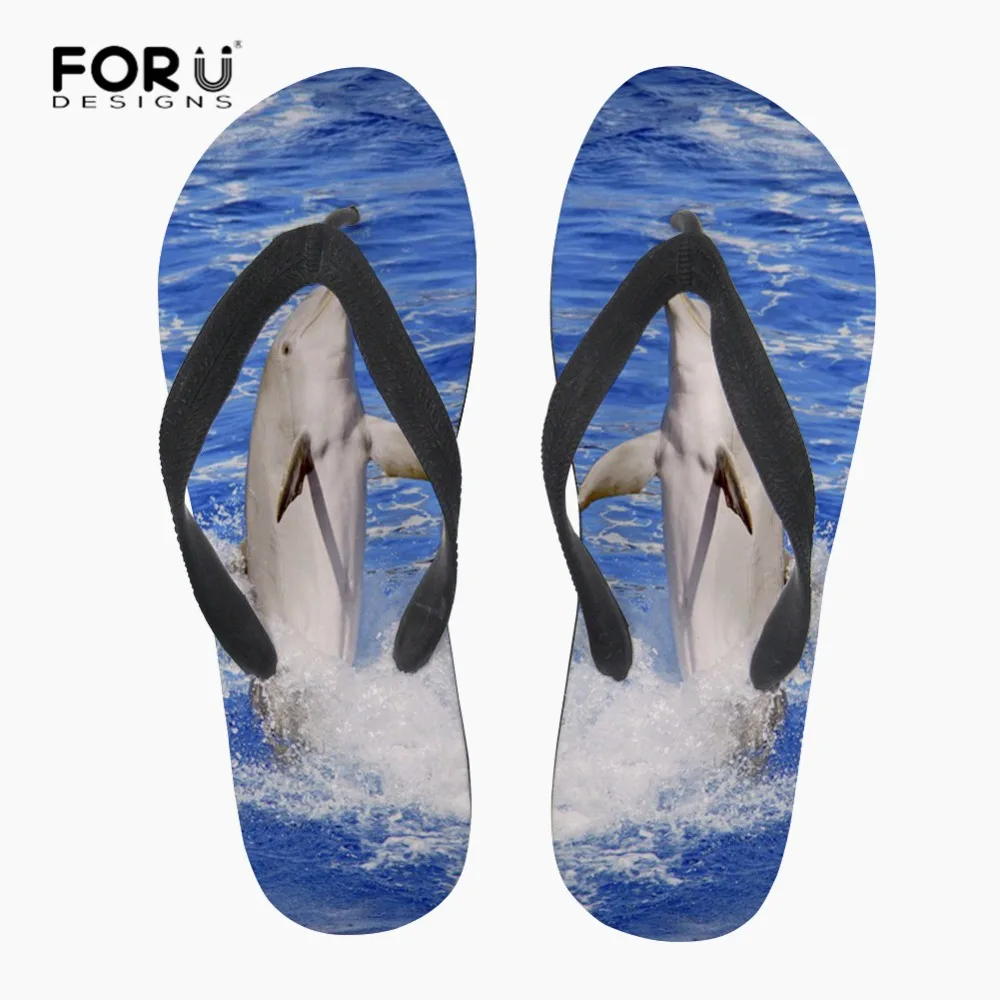 

FORUDESIGNS Women Flip-flops Cute Dolphin Ladies Casual Flats Slippers Teenager Girls Light Summer Beach Flip Flops pantufa