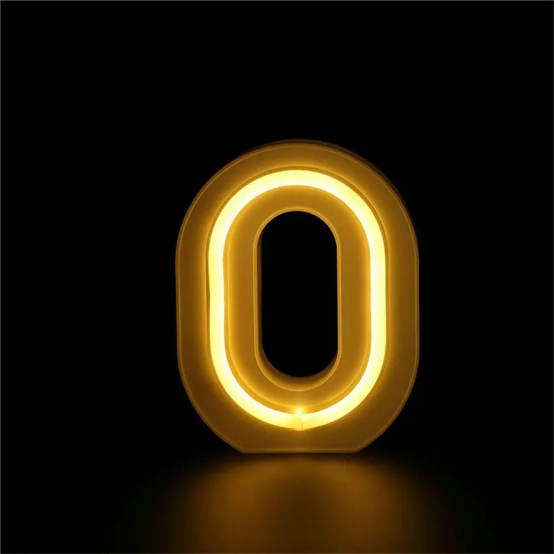 Number 0-9 Lamp LED Letter Light USB Letter Night Light Up White Plastic Letters Standing Hanging Home Decor Lamparas 40JUN120