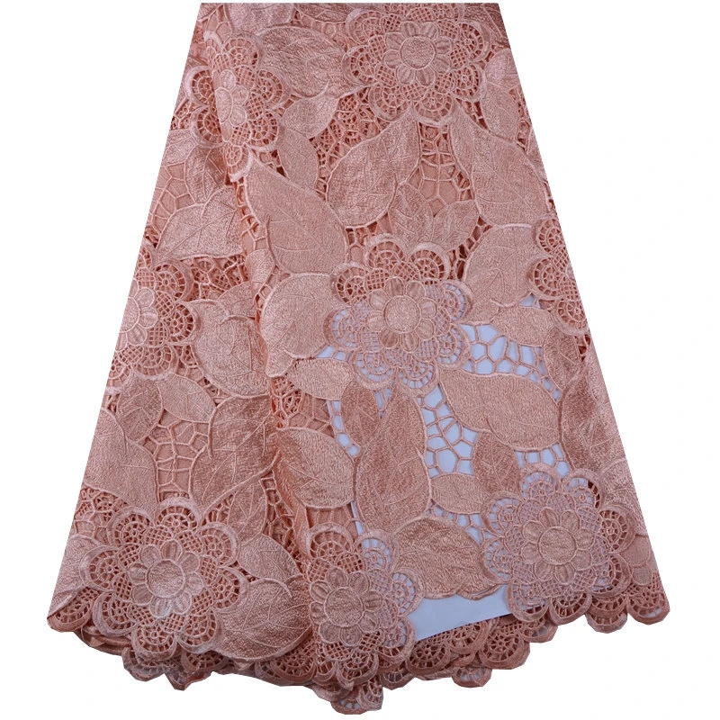 

African Lace Fabric 2019 African Guipure Cord Lace High Quality Embroidery Lace Fabric For Women Wedding Dress A1015