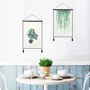 

Creative Summer Home Decor Background Wall Hanging Cloth Poster Kid's Room/Door/Living Room/Sofa Plants Decorative Paintings