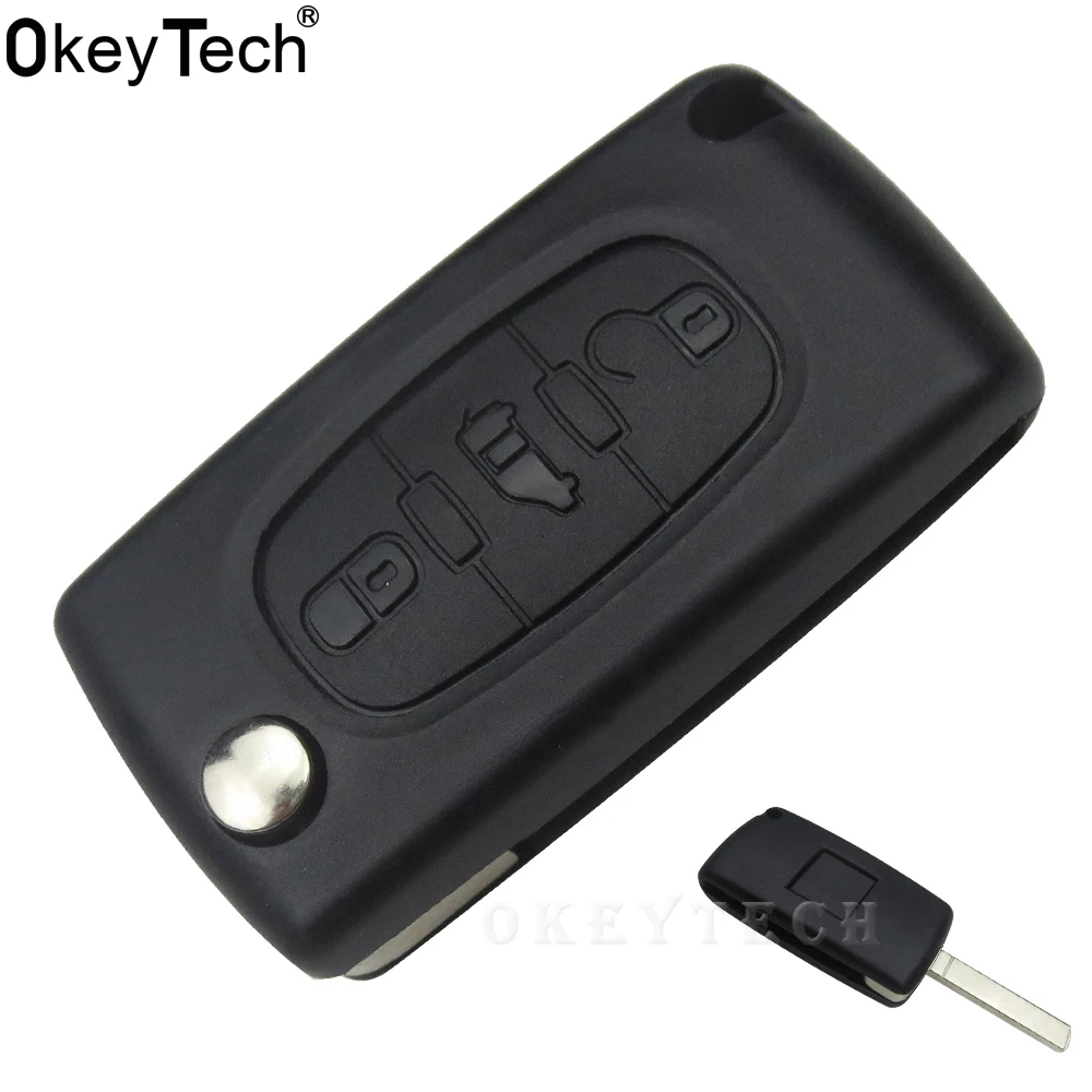 OkeyTech Auto Replacement Part 3 Buttons Key Shell With
