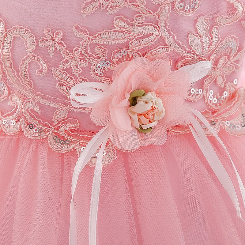 Платье для малышей с цветочным рисунком платье для девочек Летнее бальное платье принцессы для новорожденных от 0 до 2 лет, пышный костюм платья для Первого Причастия платье для крещения, vestido