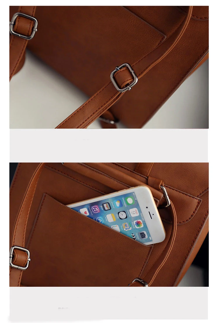 New Korean Style Vintage Preppy Style Backpack Women PU Joker Leisure School Bag Vintage London Fashion Pure Color Backpack09