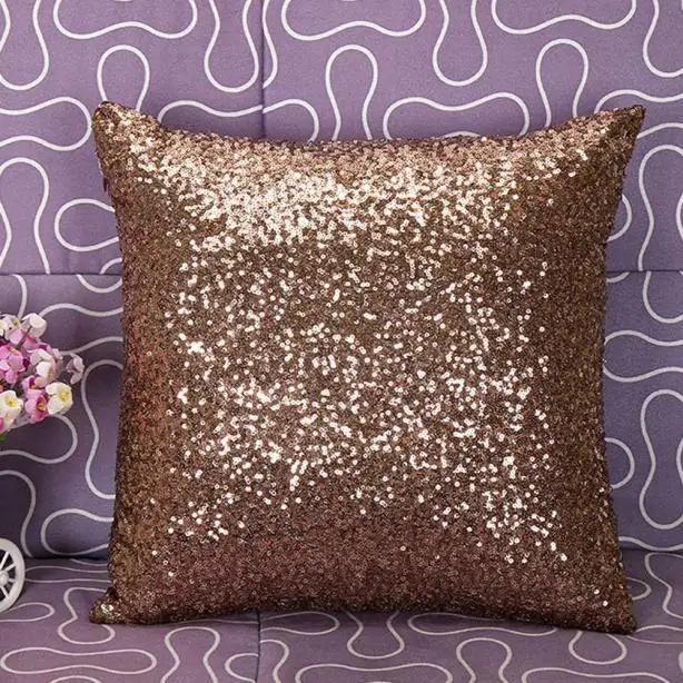 Однотонный блестящий чехол для подушки с блестками, высококачественный квадратный чехол для дома, Almohada