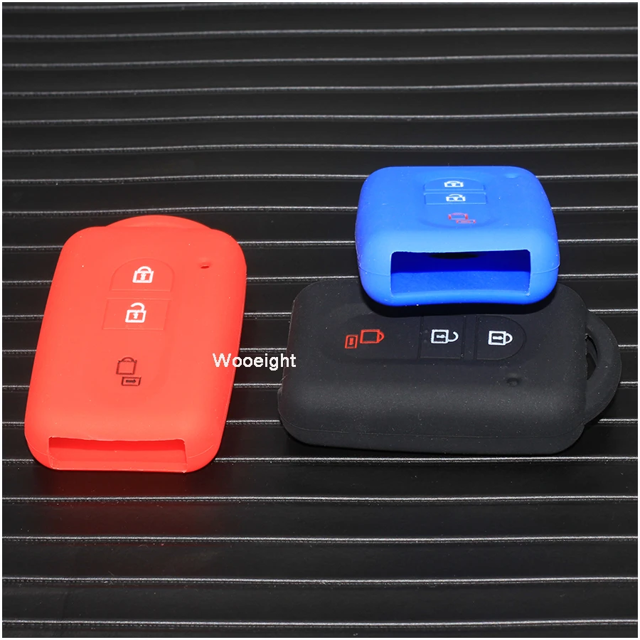 Wooeight 3 Button Silicone Rubber Car Key Cover FOB Case For Nissan Qashqai X-Trail T31 Micra K12 Tiida C11 Remote Key Shell (2)
