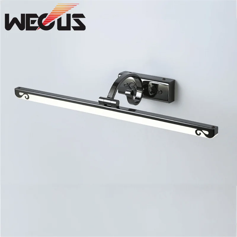 اللؤلؤ الأسود الحمام الشمعدان أوروبا الغرور مرآة ضوء اعبا اساسيا الحمام المرحاض جدار تركيب مصابيح 85-265 فولت 8 واط 43 سنتيمتر