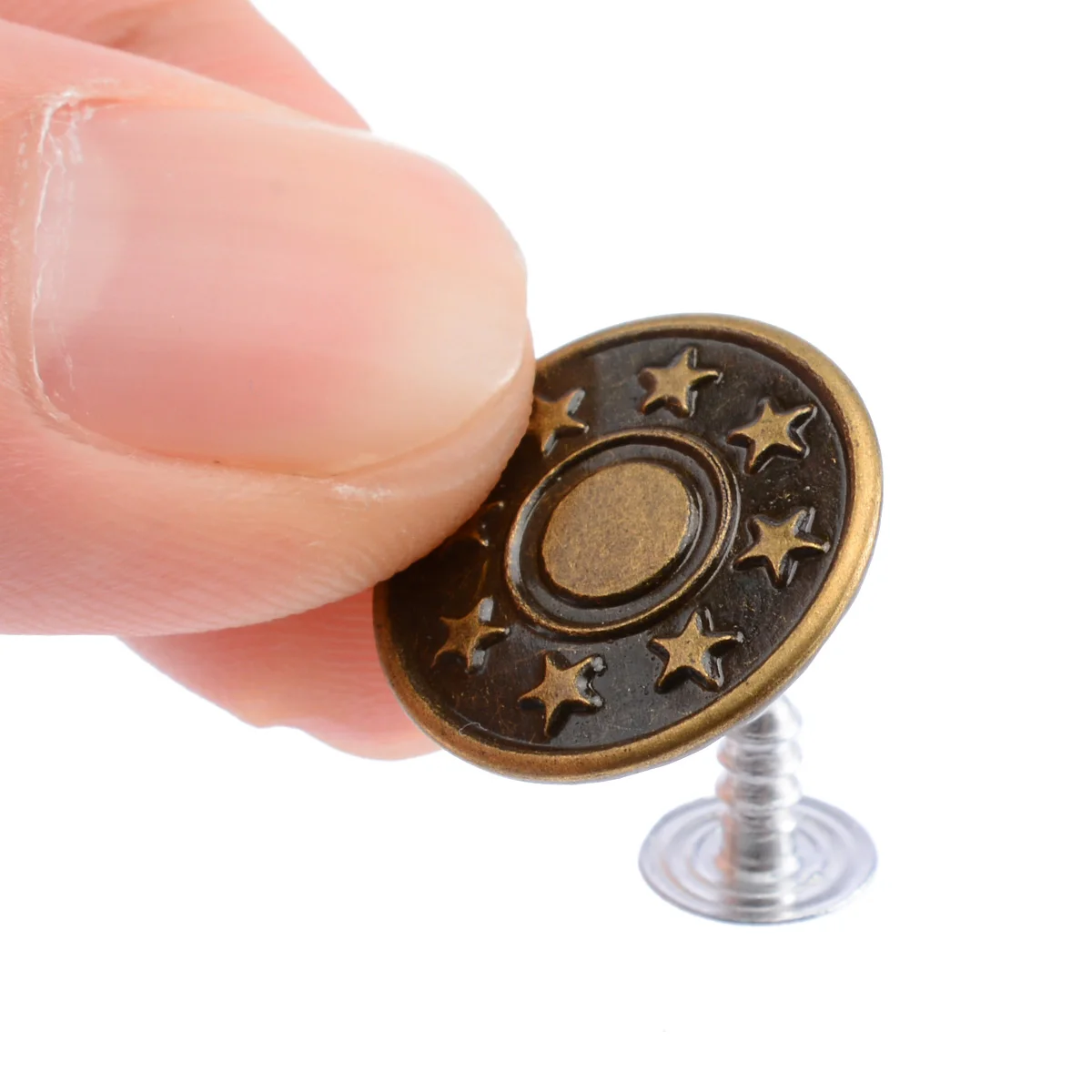 50pcs/kit Denim Jacket Jeans Button 17mm Metal Hosier Seamless Button Metal Snap Fastener Press Stud Buttons Bronze Tone