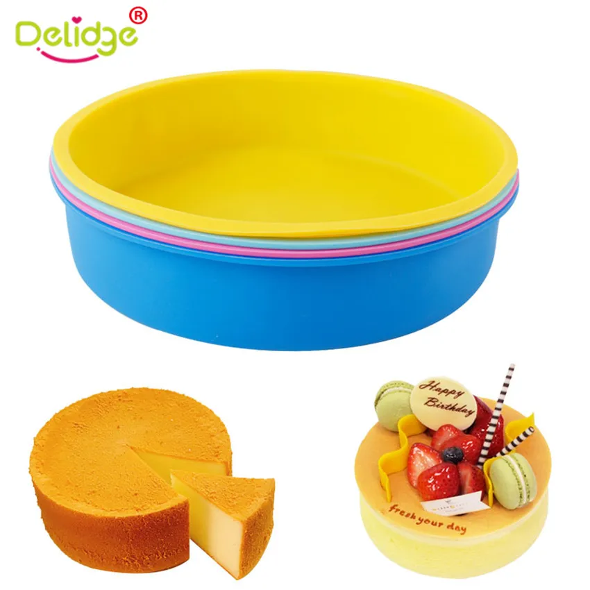 

Delidge 1PC Large Round Silicone Cake Mold 3D Sugarcraft Fondant Chocolate Muffin Mould DIY Cake Decorating Tools