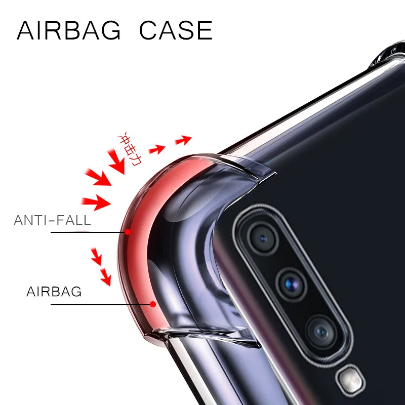For Galaxy A50 A30 A70 Anti-shock Soft Clear silicone TPU cover Case For Samsung Galaxy A60 phone case transparent cover