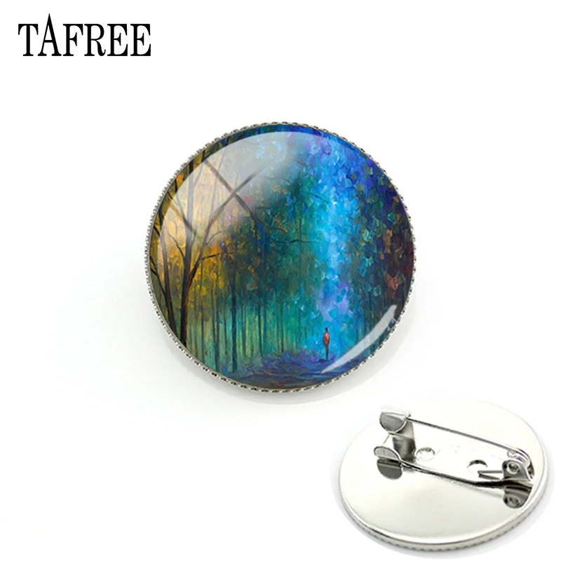 

TAFREE Summer Scent By Leonid Afremov Dag Art Brooches Pins Hot Fashion Silver Badge Handcrafted Brooch Friendship Jewelry PT84