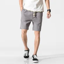 ; Новинка года; летние дышащие больших размеров из хлопка и льна; повседневные шорты с пятью точками; модные