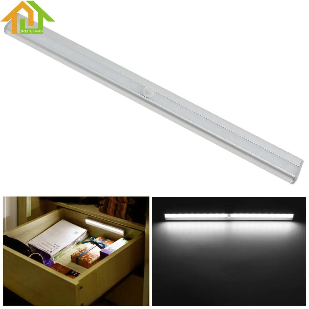 

20 LED Closet / Wardrobe / Bedroom USB Rechargeable Long Aluminum Cabinet Night Lighting with IR Infrared Motion Detector Sensor