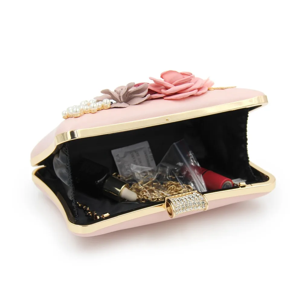 Milisente Women Evening Bags Luxury Designer Crystal Hasp Flower Bag Girls PU Leather Shoulder Bag for Wedding Female Day Clutch Milisente Women Evening Bags Luxury Designer Crystal Hasp Flower Bag Girls PU Leather Shoulder Bag for Wedding Female Day Clutch