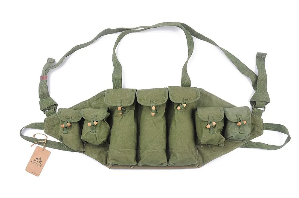 OLD VIETNAM WAR BANDOLIER CHINESE TYPE 56 AK 47 CHEST RIG AMMO POUCH NEW replication World