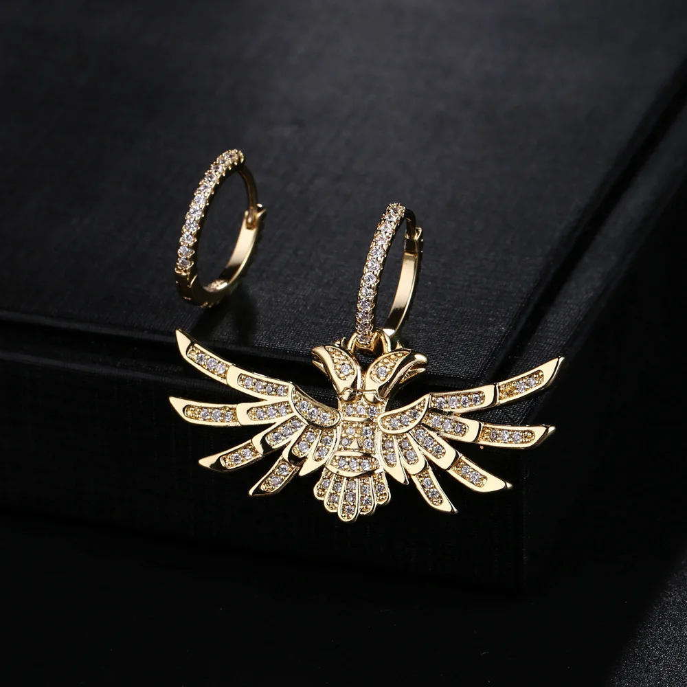 

UMGODLY Fashion Luxury Cubic Zirconia Asymmetry Drop Earring Gold Color Phoenix Monaco Designer Women Fashion Jewelry