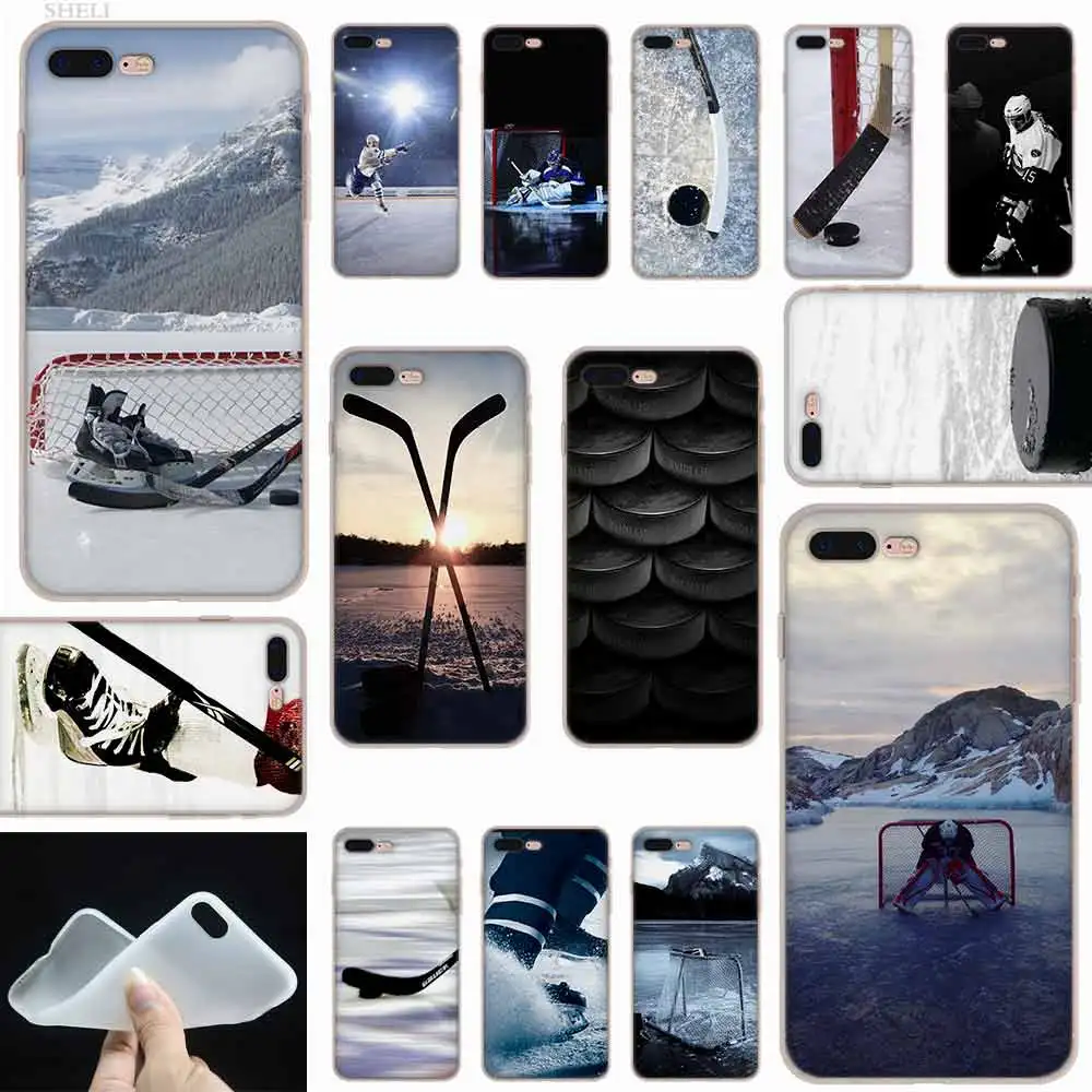 

SHELI I love ICE Hockey Frosted Softness Transparent case cover for iPhone X XS XR MAX SE 5 5s 6 6s 7 8 Plus