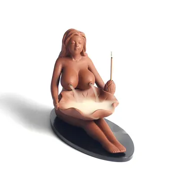 

Maid Incense Burner And Backflow Incense 10 Natural Incense Cones & 1 Ceramic Incense Burner Holder Set Artwork Gift Home Deco