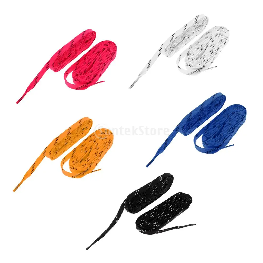 1 Pair Premium Durable Strong Nylon Sports Ice Hockey Skates Boots Shoe Laces Shoelace 96 108 120 inch - All Colors & Sizes