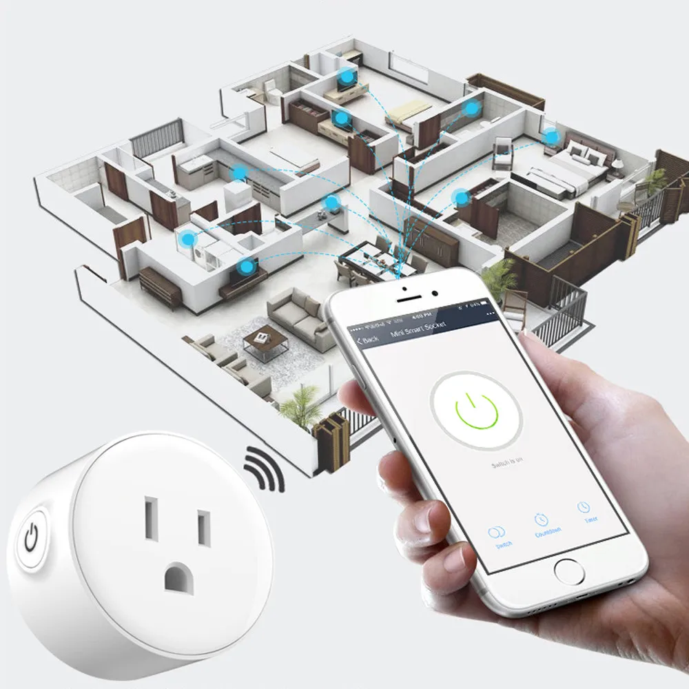 Tomada inteligente переключатель работы Wi Fi Soquete de control e Poder Monitoramento розетка с выключателем
