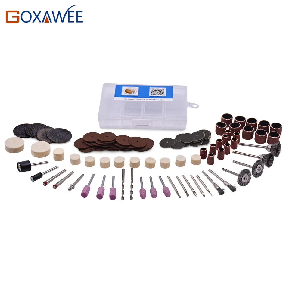 

GOXAWEE 119Pcs Wood Metal Engraving Electric Rotary Tool Accessories for Dremel Bit Set Grinding Polish Cutting Cut for Dremel