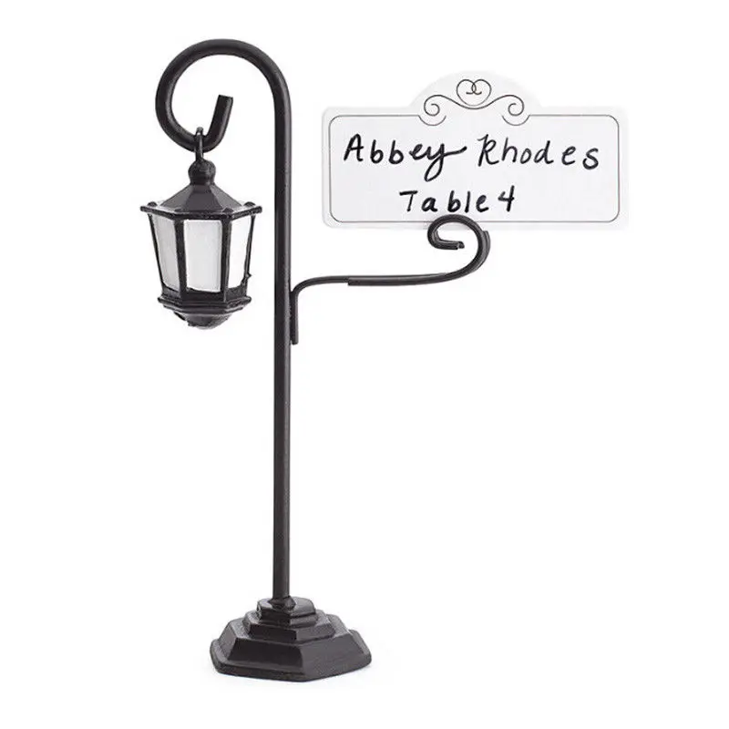 5pcs Vintage Mini Chalkboard Street Light Shape Place Card Holder Table Number for Wedding Event Party Decoration Accessories (2)