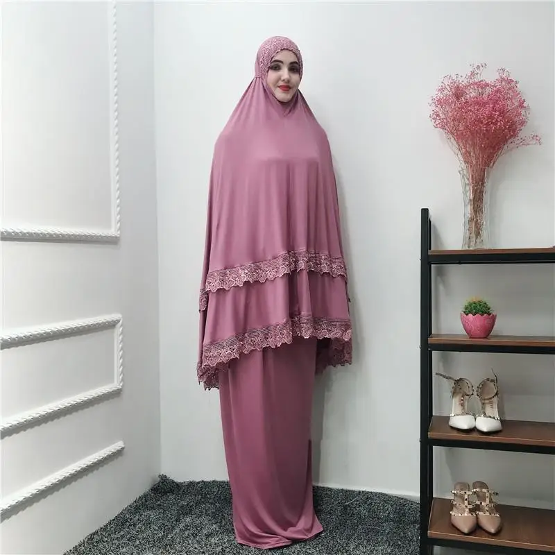 2 шт. abaya Robe Khimar Дубай, Турция мусульманский хиджаб платье кафтан цзилбаб Caftan молитва Исламская одежда Рамадан набор поклонения Халат