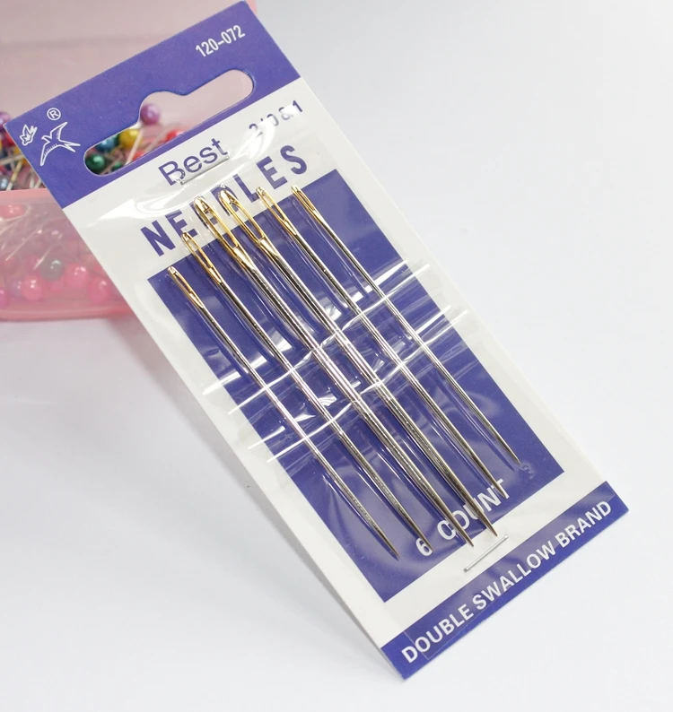 

6PCS/1Packs Hand Sewing Needles Gold Eye Handy Needles Free Shipping